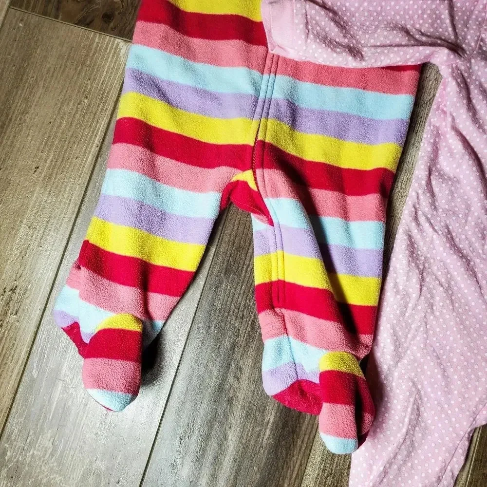 Baby Girl Footed Pajama Bundle Size 3-6 Months EUC